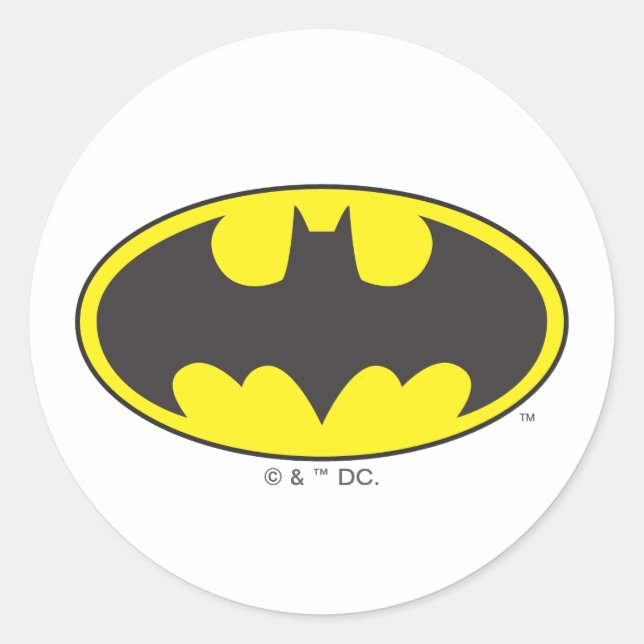 Batman Symbol | Bat Oval Logo Classic Round Sticker (Front)