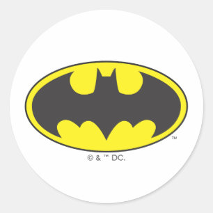 Batman Symbol Bat Oval Logo Classic Round Sticker
