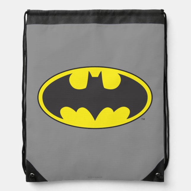 Batman Symbol | Bat Oval Logo Drawstring Bag (Front)