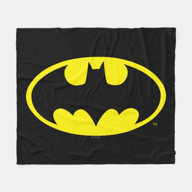 Batman Symbol | Bat Oval Logo Fleece Blanket (Front (Horizontal))