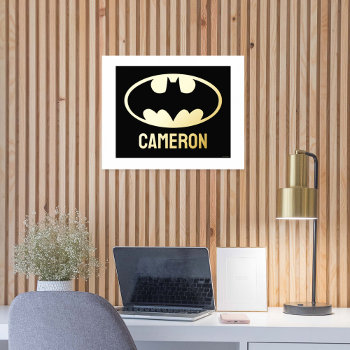 Batman Symbol | Bat Oval Logo Foil Prints by batman at Zazzle