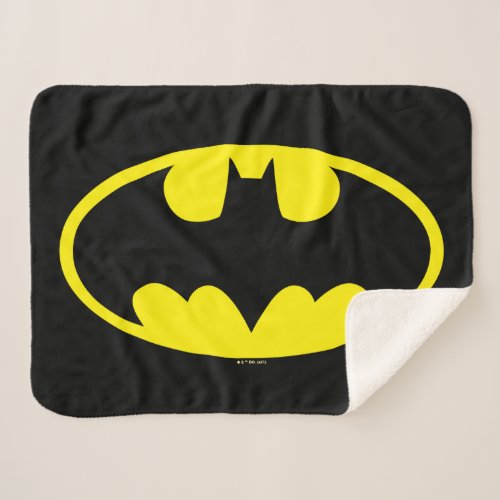 Batman Symbol  Bat Oval Logo Sherpa Blanket