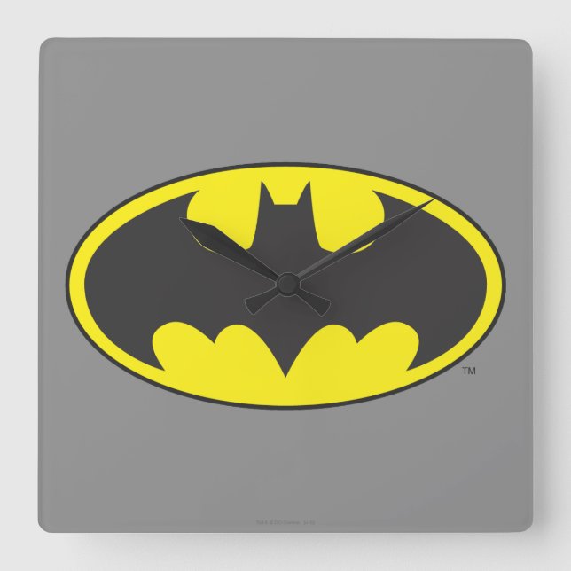 Batman Symbol | Bat Oval Logo Square Wall Clock (Front)