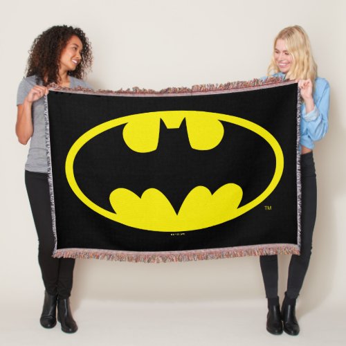 Batman Symbol  Bat Oval Logo Throw Blanket