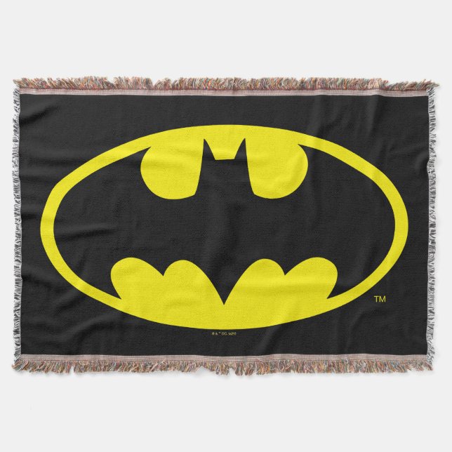 Batman Symbol | Bat Oval Logo Throw Blanket (Front)