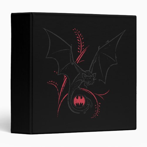 Batman Symbol  Bat Red Black Logo 3 Ring Binder