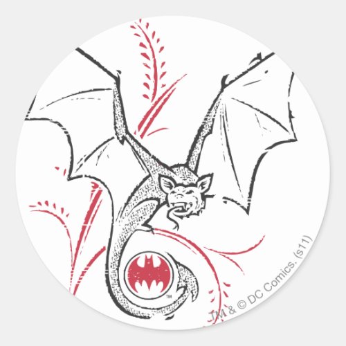 Batman Symbol  Bat Red Black Logo Classic Round Sticker