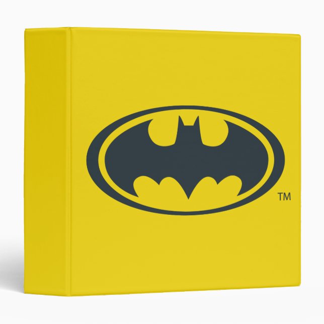Batman Symbol | Black and White Logo 3 Ring Binder (Front/Spine)