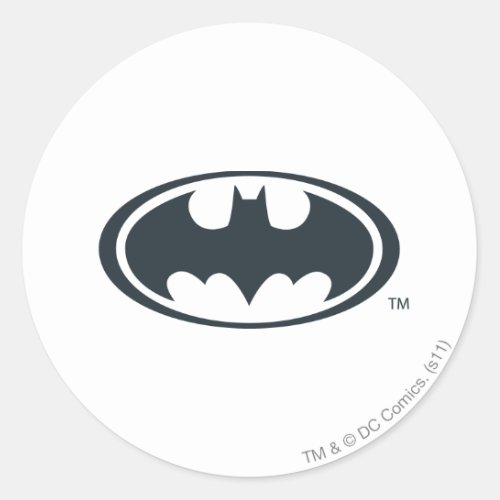 Batman Symbol  Black and White Logo Classic Round Sticker