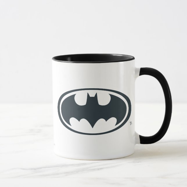 Batman Symbol | Black and White Logo Mug (Right)