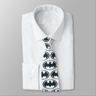 Batman Symbol   Black and White Logo Neck Tie