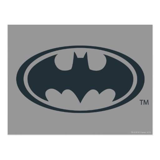 Batman Symbol | Black and White Logo Postcard | Zazzle