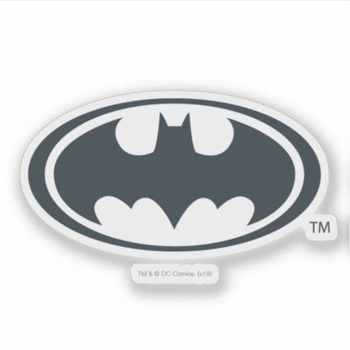 Batman Symbol | Black and White Logo Sticker | Zazzle