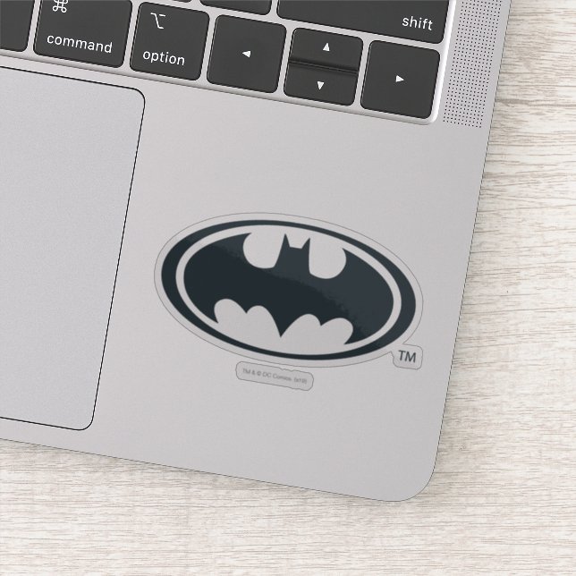 Batman Symbol | Black and White Logo Sticker (Detail)