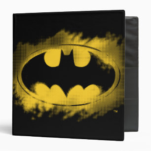 Batman Symbol Black and Yellow Logo 3 Ring Binder