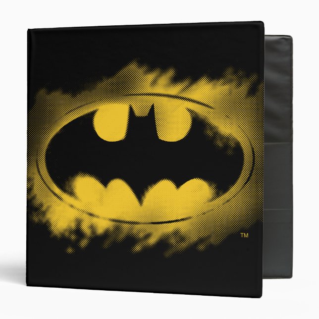 Batman Symbol | Black and Yellow Logo 3 Ring Binder (Front/Inside)