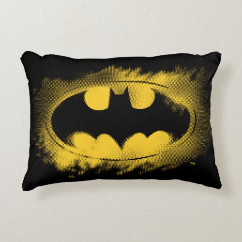 Batman Symbol  Black and Yellow Logo Accent Pillow