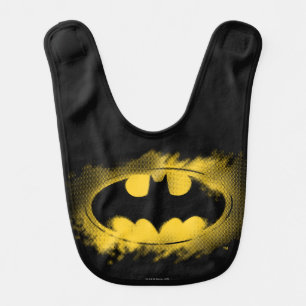 Batman Symbol   Black and Yellow Logo Baby Bib