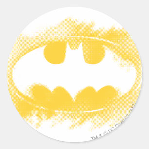Batman Symbol Black and Yellow Logo Classic Round Sticker