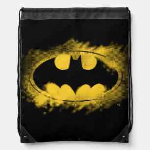 Batman Symbol   Black and Yellow Logo Drawstring Bag