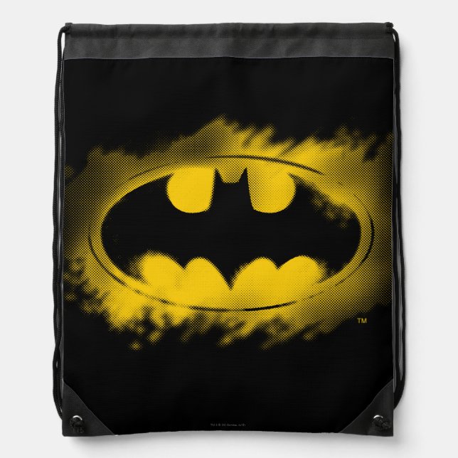 Batman Symbol | Black and Yellow Logo Drawstring Bag (Front)