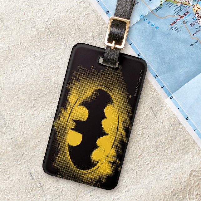 Batman Symbol | Black and Yellow Logo Luggage Tag (Luggage tag by map)