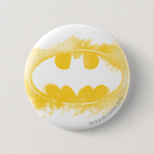 Batman Symbol Black and Yellow Logo Pinback Button