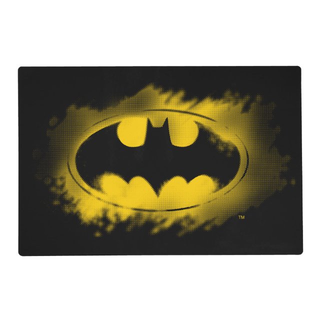 Batman Symbol | Black and Yellow Logo Placemat (Front)