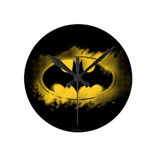 Batman Symbol | Black and Yellow Logo Round Clock