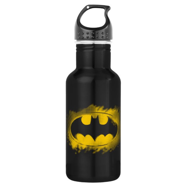 Batman Symbol | Black and Yellow Logo Stainless Steel Water Bottle (Front)