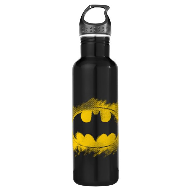 Batman Symbol | Black and Yellow Logo Water Bottle (Front)