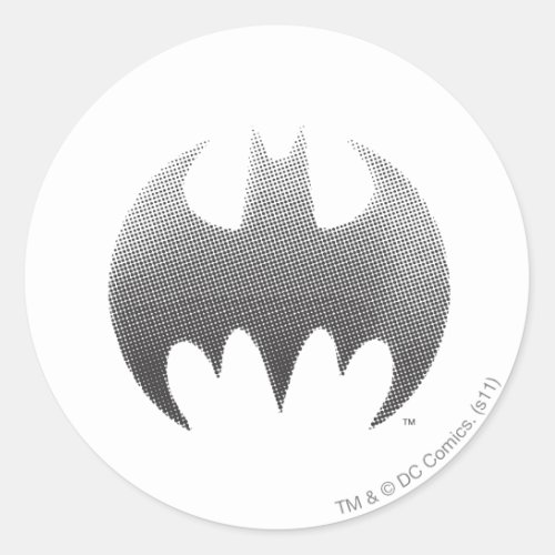 Batman Symbol  Black White Fade Logo Classic Round Sticker