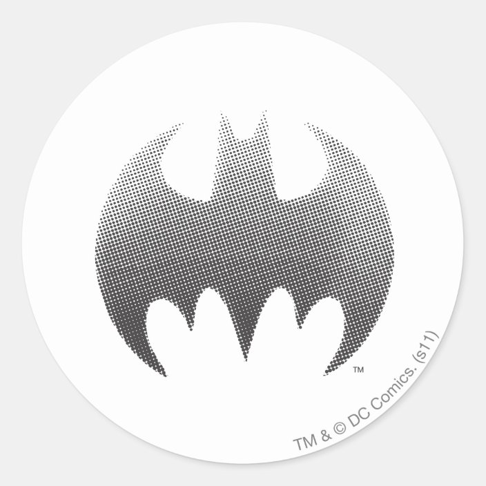 Batman Symbol | Black White Fade Logo Classic Round Sticker | Zazzle.com