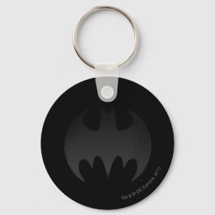 Batman Symbol Black White Fade Logo Keychain