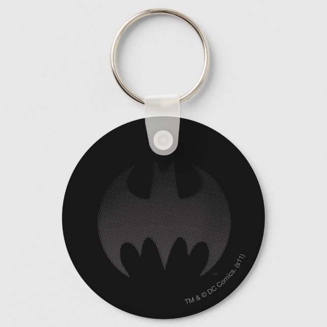 Batman Symbol | Black White Fade Logo Keychain (Front)