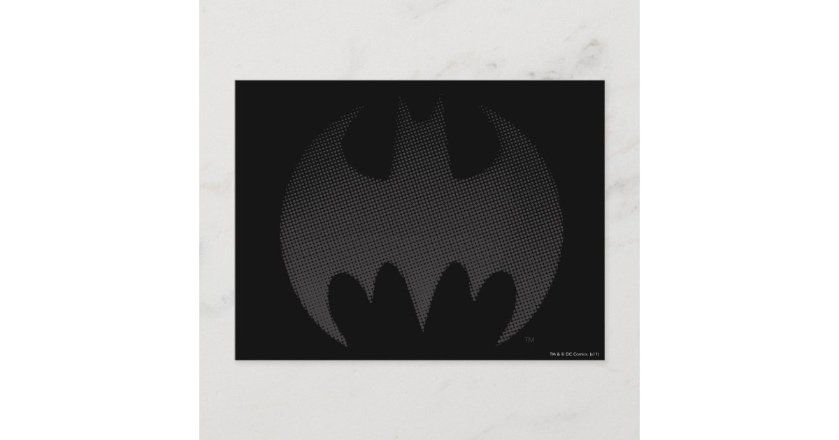 Batman Symbol | Black White Fade Logo Postcard | Zazzle