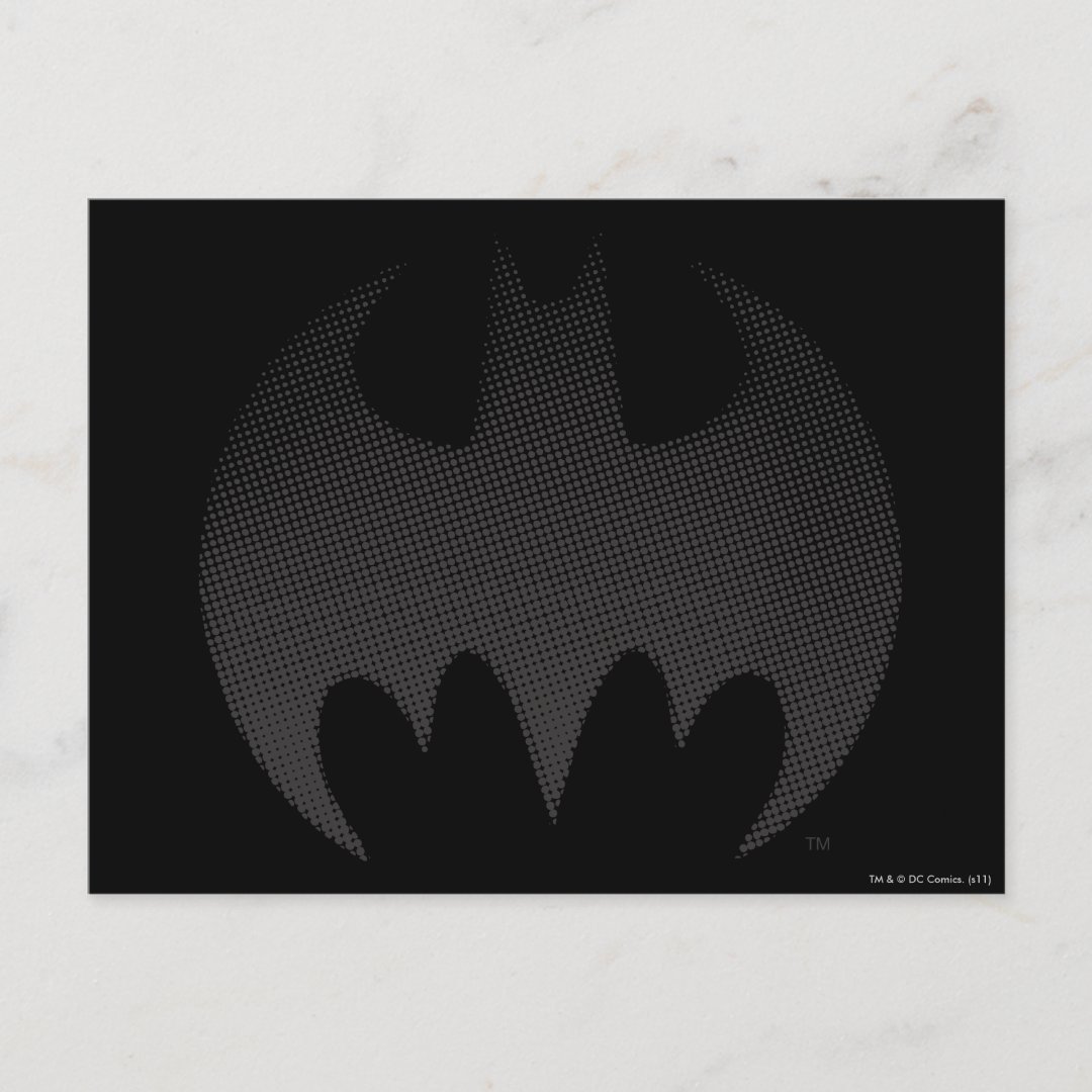 Batman Symbol | Black White Fade Logo Postcard | Zazzle