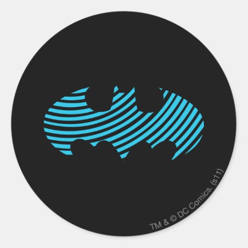 Batman Symbol  Blue Striped Logo Classic Round Sticker