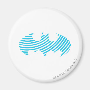 Batman Symbol Blue Striped Logo Magnet