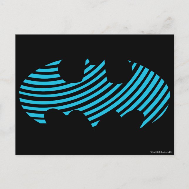 Batman Symbol | Blue Striped Logo Postcard (Front)