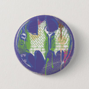 Batman Symbol Circle Purple Logo Pinback Button