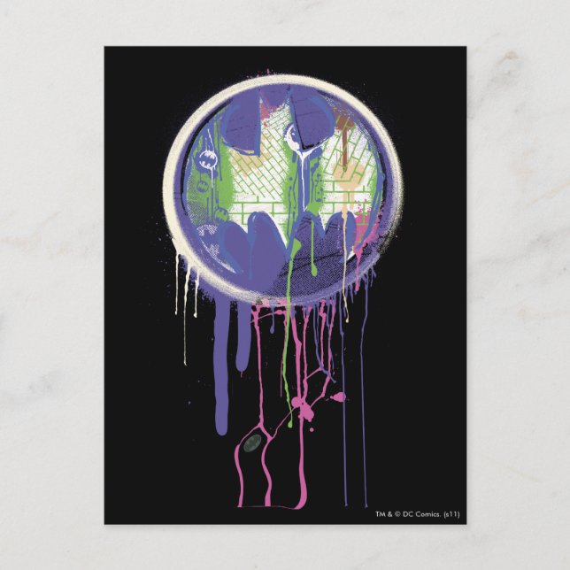 Batman Symbol | Circle Purple Logo Postcard (Front)
