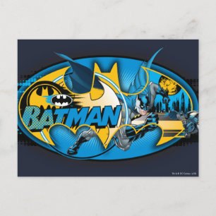 Batman Symbol   Classic Collage Logo Postcard