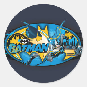 Batman Symbol Classic Collage Logo Round Sticker