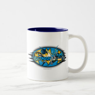 Batman Symbol Classic Collage Logo Two-Tone Coffee Mug
