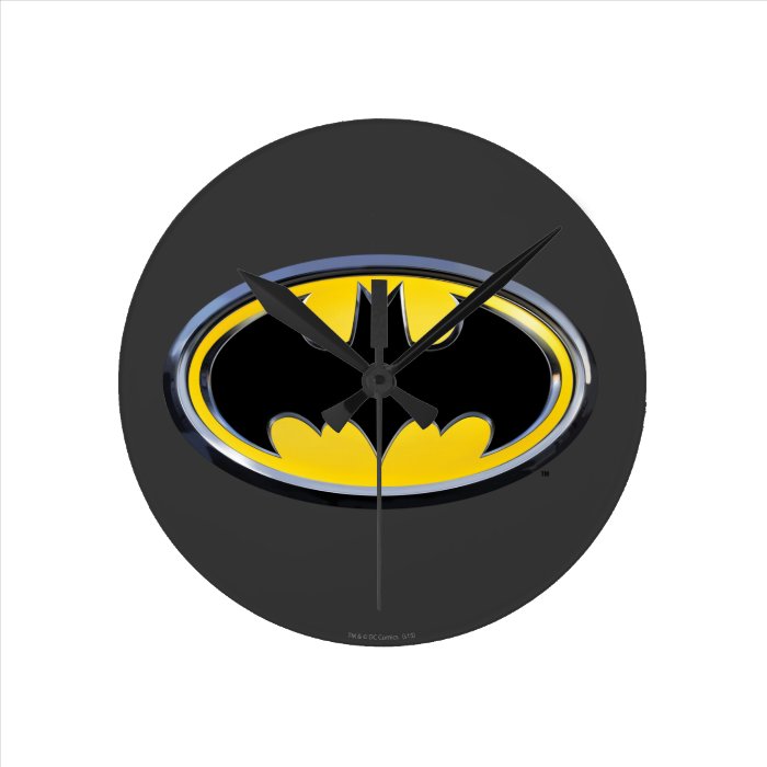 Batman Symbol | Classic Logo Round Clock | Zazzle