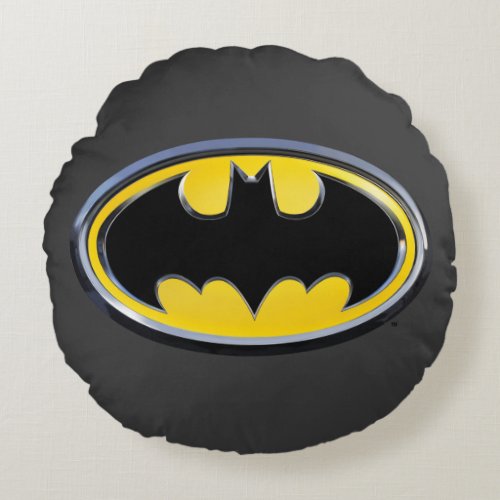 Batman Symbol  Classic Logo Round Pillow