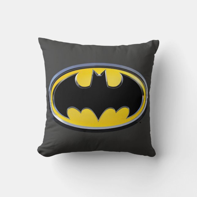 Batman Symbol | Classic Logo Throw Pillow (Front)