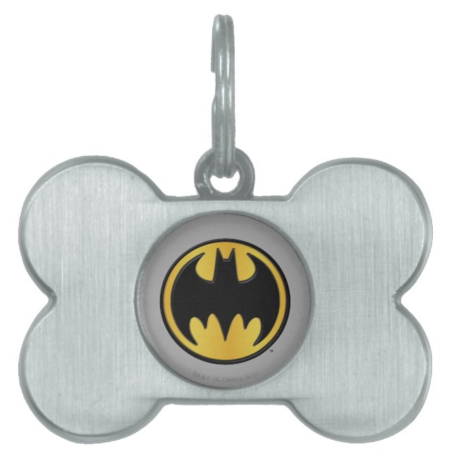 Batman Symbol | Classic Round Logo Pet Name Tag (Front)