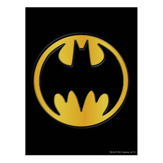 Batman Symbol Classic Round Logo Postcard Zazzle Com